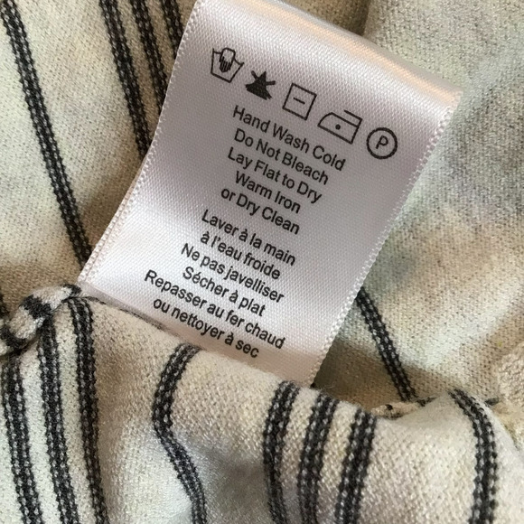 Heartloom Isme Cardigan Sweater Duster Cream w/ Black Stripes M - Picture 6 of 7